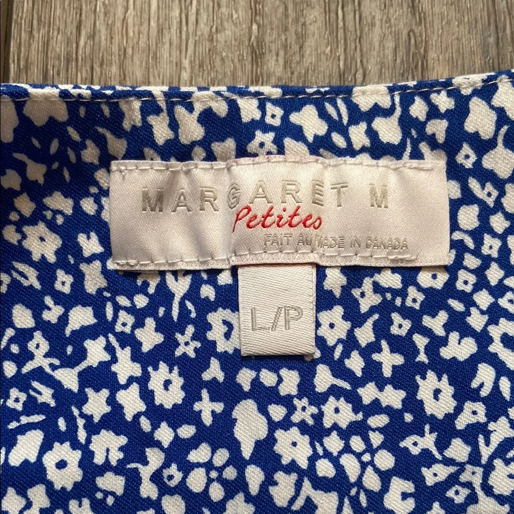 Margaret M Womens Knee Length Slimming Pencil Skirt Floral Blue White Size L/P